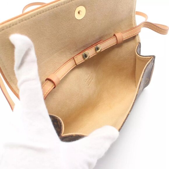 LOUIS VUITTON Pochette Twin PM Crossbody Shoulder Bag Monogram Used LV - Picture 8 of 11